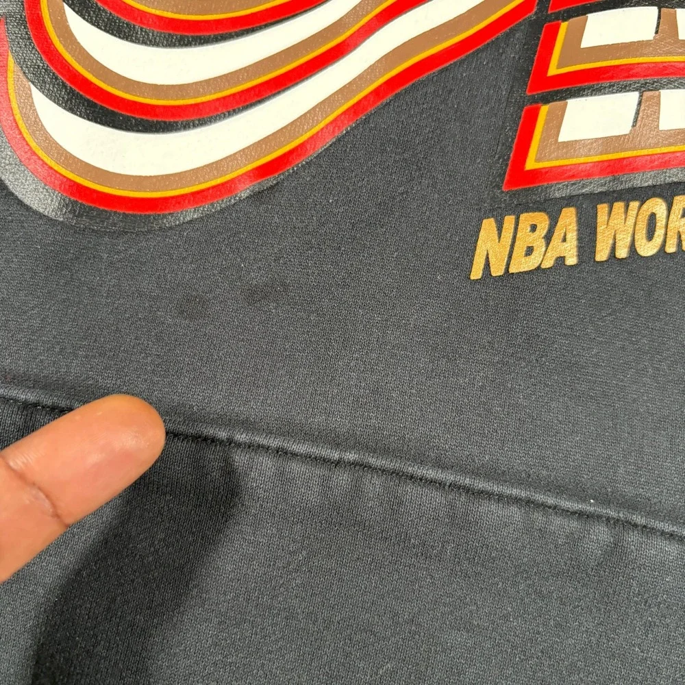 Jordan Hoodie Mens XXL Black Hoodie Jumpman NBA World Champs Three Peat Pullover